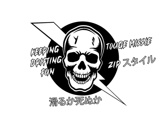 Drift Skull Rear XL Window Sticker