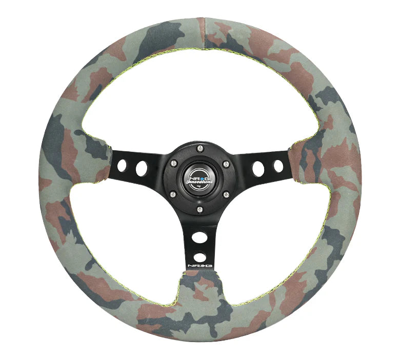 350mm Steering Wheel Suede - Holes