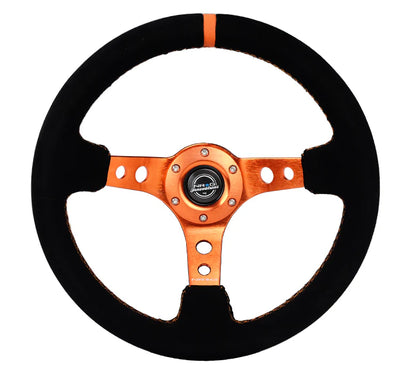 350mm Steering Wheel Suede - Holes