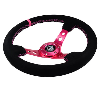 350mm Steering Wheel Suede - Holes