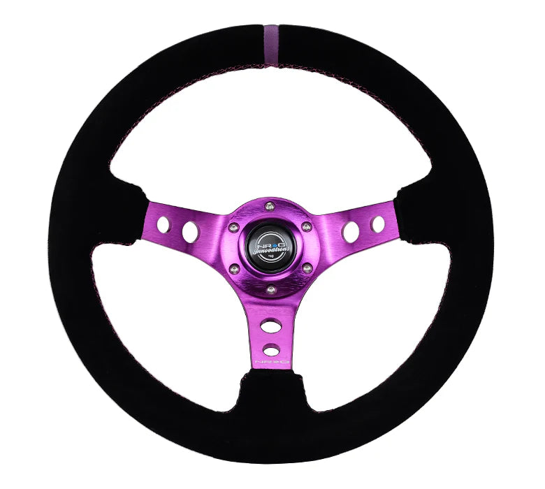 350mm Steering Wheel Suede - Holes