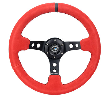 350mm Steering Wheel Suede - Holes