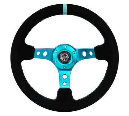 350mm Steering Wheel Suede - Holes