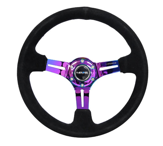 350mm Deep Dish Steering Wheel Suede - Slits
