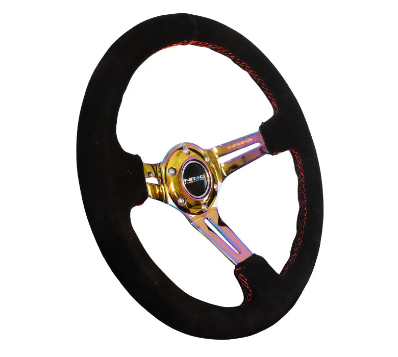 350mm Deep Dish Steering Wheel Suede - Slits