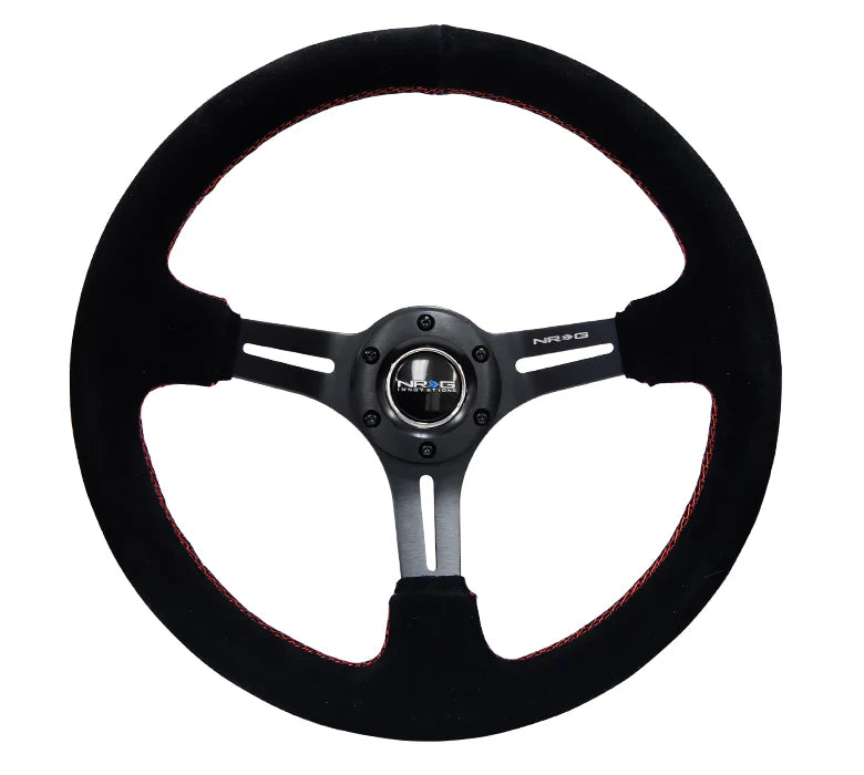 350mm Deep Dish Steering Wheel Suede - Slits