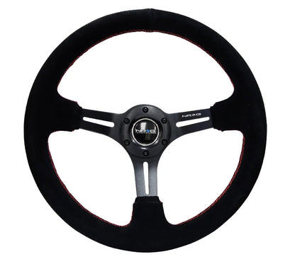 350mm Deep Dish Steering Wheel Suede - Slits