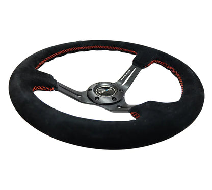 350mm Deep Dish Steering Wheel Suede - Slits