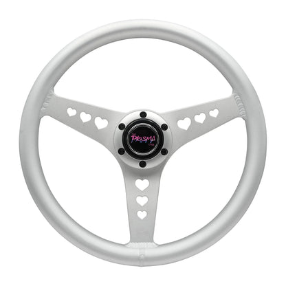 Aluminium Steering Wheel - Heart Cut Out - Large